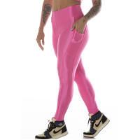 Legging Bolso Canelada em Suplex Poliamida com LYCRA® Rosa Chicletes