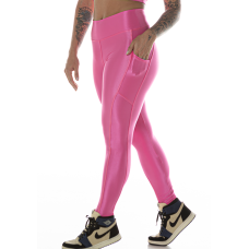 Legging Bolso Canelada em Suplex Poliamida com LYCRA® Rosa Chicletes