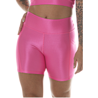 Shorts Bolso Canelado em Suplex Poliamida com LYCRA® Rosa Chicletes