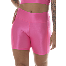 Shorts Bolso Canelado em Suplex Poliamida com LYCRA® Rosa Chicletes